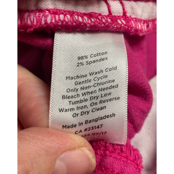 Talbots Sz 12 Slim Ankle Corduroy Pants Flawless 5 Pocket Frayed Hem Hot Pink - Picture 10 of 11